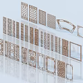 Decorative Room Dividers With Various Laser Cut Patterns And Geometric Shapes 3d model