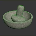 Stone Mortar and Pestle for Grinding Spices and Herbs in Home Kitchen