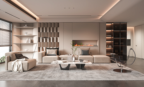 modern living room 3d model