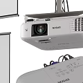 Projection Monitoring System Setup With Projector And Projection Screen Equipment