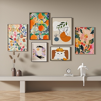 Simple abstract decorative painting 3d model