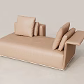 Brown Striped Two Seater Sofa With Soft Cushions And Modern Design 3d model