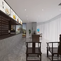 Traditional Chinese Medicine Clinic Interior With Reception Desk Traditional Decor And Wooden Furniture