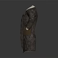Warm Long Brown Coat With Fleece Lining And Side Pockets 3d model