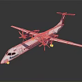 Aerospatiale Twin Propeller Airplane With White Fuselage Blue Tail And Wings On Black Background