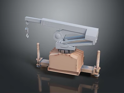Boy And Bird Interacting With Gray Mechanical Crane 3D Model Design 3d model