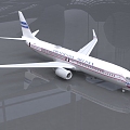 Modern Aircraft United Airlines Boeing Aircraft Simplified Edition 3d model