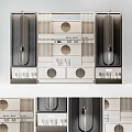 Modern Bookcase Design With Layered Shelves Geometric Elements And Circular Accents 3d model