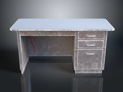 Practical Office Desk Featuring Smooth Desktop And Three Drawers For Workspace 3d model