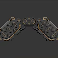 Industrial Mechanical Component With Interconnected Geometric Parts And Metallic Edges