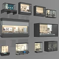 Museum Exhibition With Diverse Display Cases And Historical Artifacts Collection 3d model
