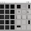 Modern Switch Panel Combination 3d model