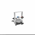 Professional 3D Printer Machine With Metal Frame Blue Print Head Print Bed And Control Unit