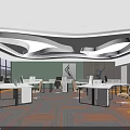 Modern Public Office Space Design With Open Layout Work Desks Office Chairs And Natural Light