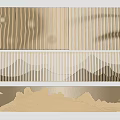 Modern Room Divider With Striped Patterns And Layered Geometric Design