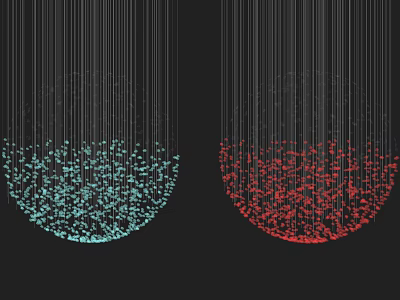 Modern Chandelier Design With Blue And Red Hanging Light Elements For Interior Decor 3d model