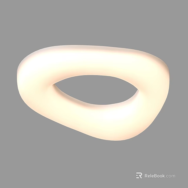 Modern White Ceiling Light With Unique Curved Shape For Home Lighting 3d model 