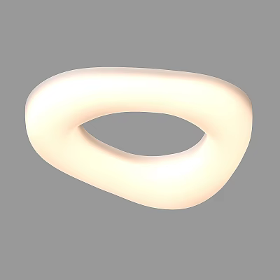 Modern White Ceiling Light With Unique Curved Shape For Home Lighting 3d model