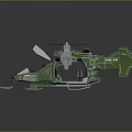 Green Sci Fi Helicopter With Futuristic Design Multiple Rotors And Metallic Structure 3d model