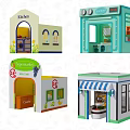 Kids Playground With Interactive Kitchen Diner Supermarket Toy Buildings For Role Play