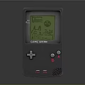 Retro Game Boy Handheld Electronic Device With Gray Body And Game Screen