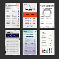 Various Mobile App Interfaces Showing Shopping Food And Data Pages