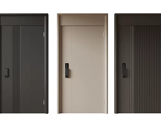 Modern Minimalist Entry Door Middle Ancient Anti-theft Door Top Single Door Sub-mother Door Password Door 3d model