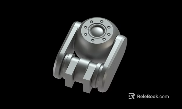 Stainless Steel Mechanical Part With Spherical Core And Bracket Structure 3d model