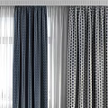 Retro Curtain Zigzag Zebra Diamond Velvet 3d model