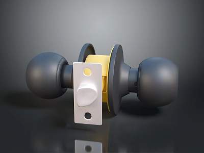 Modern Minimalist Lighting Fixture Combination With Black Spherical Shades And White Yellow Accent Panels 3d model