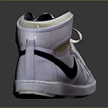 White High Top Casual Shoes Featuring Blue Logo White Laces And White Sole