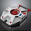 White Emergency Medical Equipment With Red Button Cross Symbol And Handles