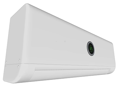 White Wall Mounted Air Conditioner Fan With Circular Digital 3d model