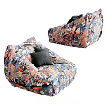 Modern Lazy Sofa Single Person Sofa Casual Sofa Reading Sofa Chair Backrest Sofa Stool 3d model