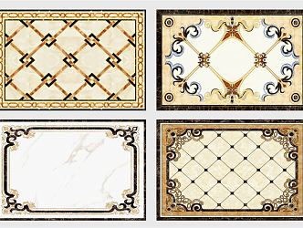 European-style ceramic tile classical marble floor tile mosaic 3d model