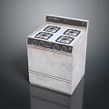 Vintage Gas Stove Kitchen Appliance With Four Burners And White Design For Home Cooking