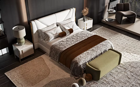 Modern style commodity bed 3d model