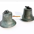 Two Piece Vintage Bronze Bell Ornament Set For Decorative