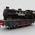 Vintage Black Steam Train With LNER 8009 Marking Red Undercarriage And Black Wheels