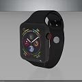Black Strap Smartwatch Fashion Accessory With Colorful Dial Showing Time Heart Rate Steps