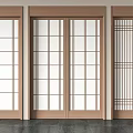 Japanese-style sliding door 3d model