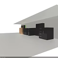 Modern Sleek Black Reception Desk With Functional Drawers For Office Space