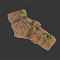 Modern Soil Slope Model With Green Grass And Realistic Soil Texture 3d model