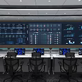 Modern Monitoring Room Dispatching Center 3d model