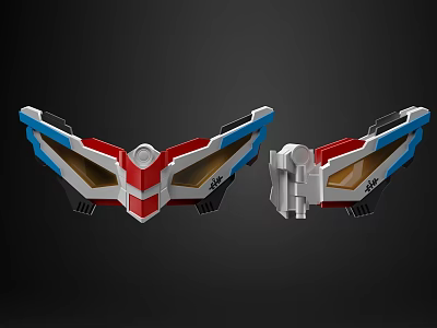 Red Blue White Black Symmetric Armor Wing Toy Model Components With Detailed Design 3d model