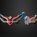 Red Blue White Black Symmetric Armor Wing Toy Model Components With Detailed Design