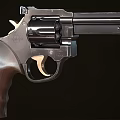 Classic Revolver Handgun With Wooden Textured Grip And Metal Body Design