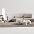 Quiet Sofa Tea Table Combination Sofa Coffee Table 3d model