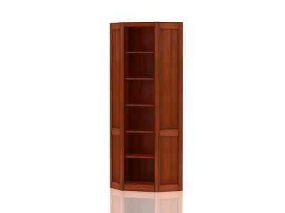 Wooden Bookcase with Multiple Shelves for Home Office Storage Simple Design 3d model