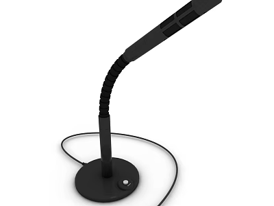 Black Headphone Speaker With Flexible Gooseneck Base And Control Button 3d model